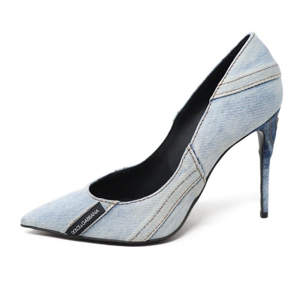 Dolce & Gabbana Blue Denim Heels Sz 36.5 - Picture 3 of 6